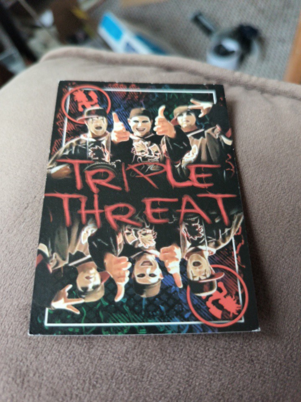 Triple Threat Collectors Card  Black & Red
